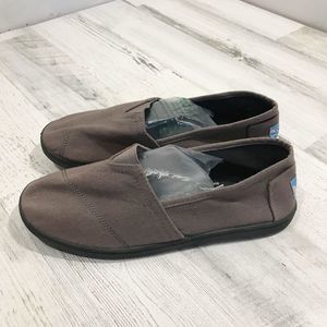 Tom's Brown Canvas Flat Slip-On Shoes Unisex